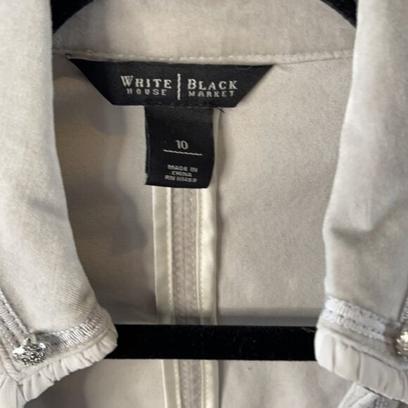 🌺White House Black Market Gray Velvet Blazer Sz 10 - Picture 2 of 4